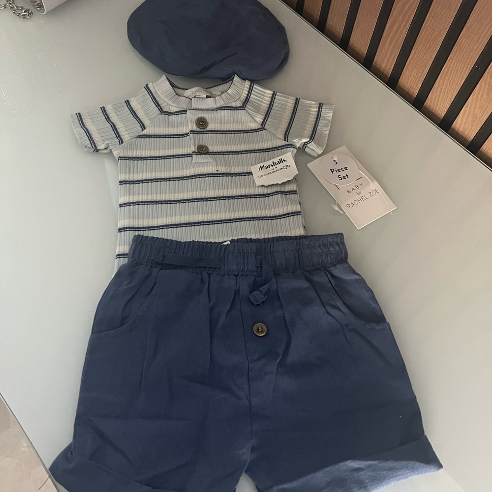 Marshalls Kids Blue and White Striped Matching Set #80